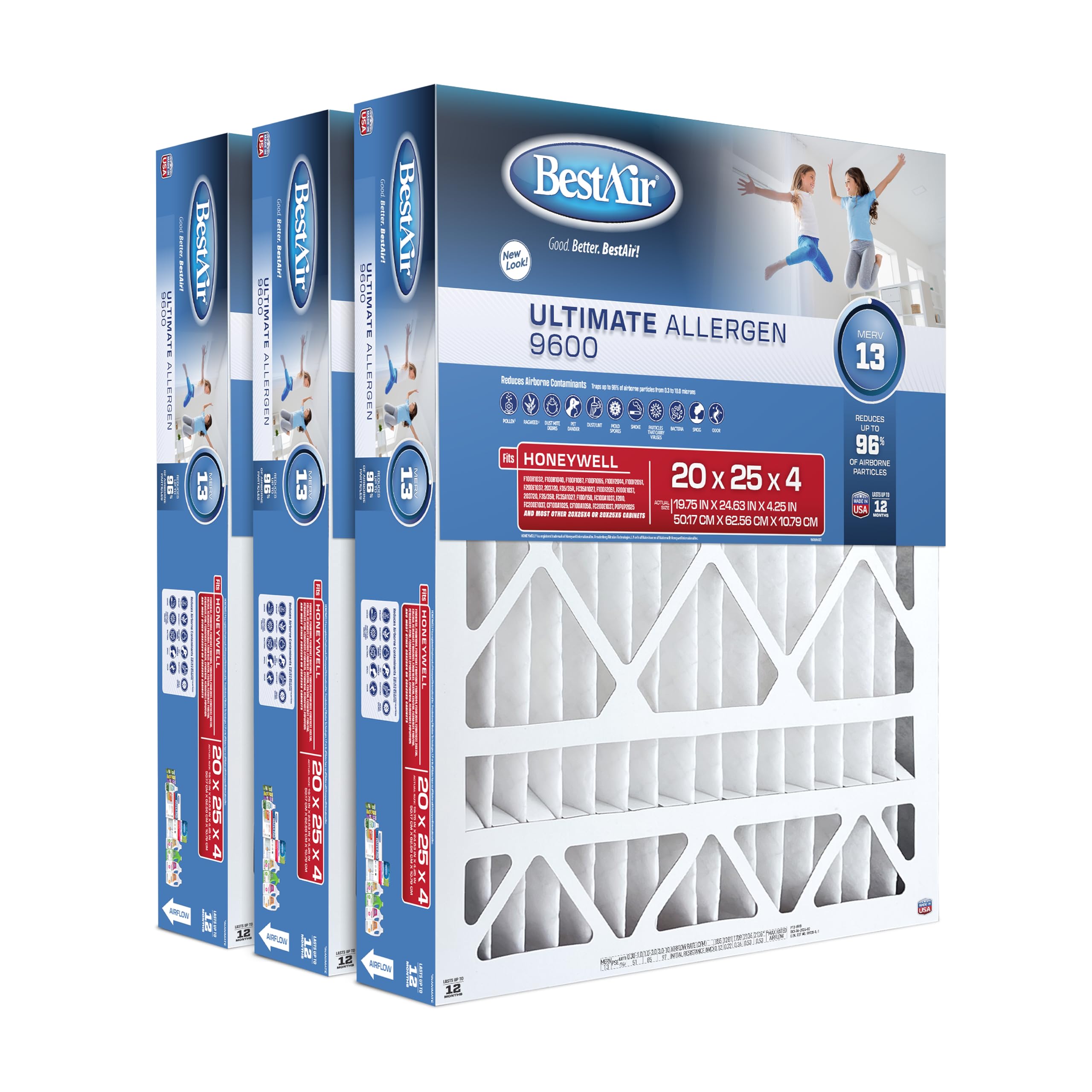 Amazon.com: BestAir 20x25x4 Air Filter MERV 13 Ultimate Allergen